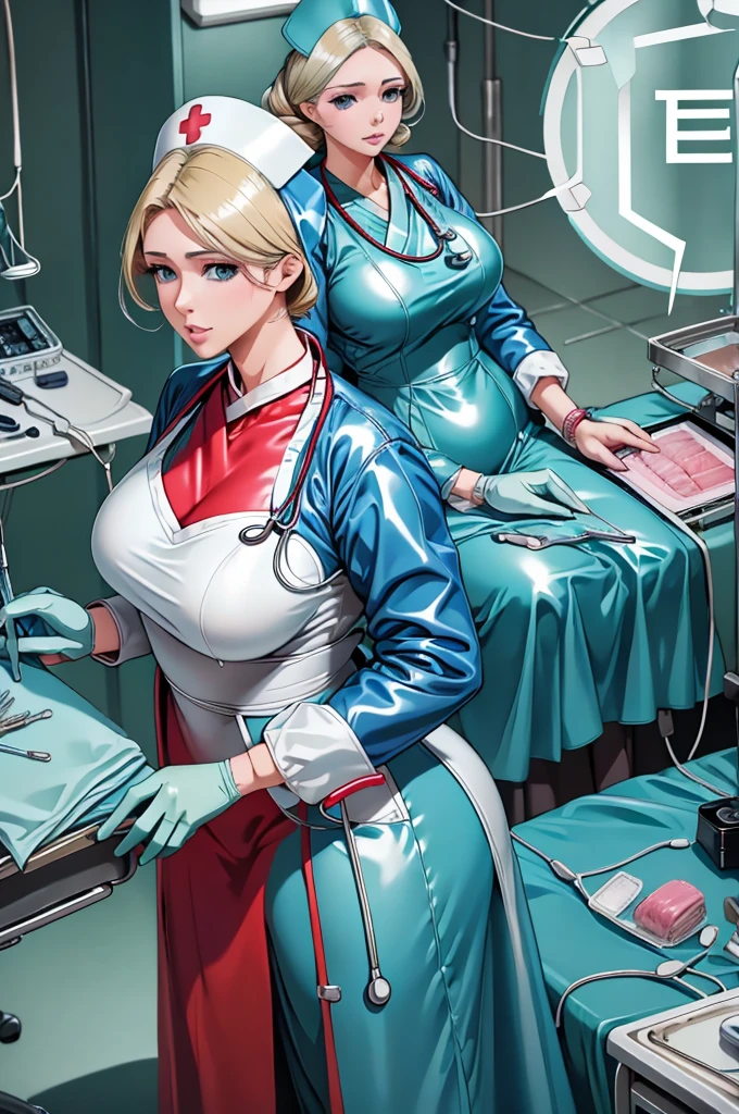 nurse uniform,hospital, latex nurse suit,nurses,busty,elbow gloves,labcoat,blonde hair woman,red eyes , gigantic ,medical instruments,asian nurse,two nurses,speculum,examination room,oversize ,big ass ,strap on, lay on table ,legs spreaded,giving birth,gyno chair , dentist,Milf,latex,red uniform,oversize breasts