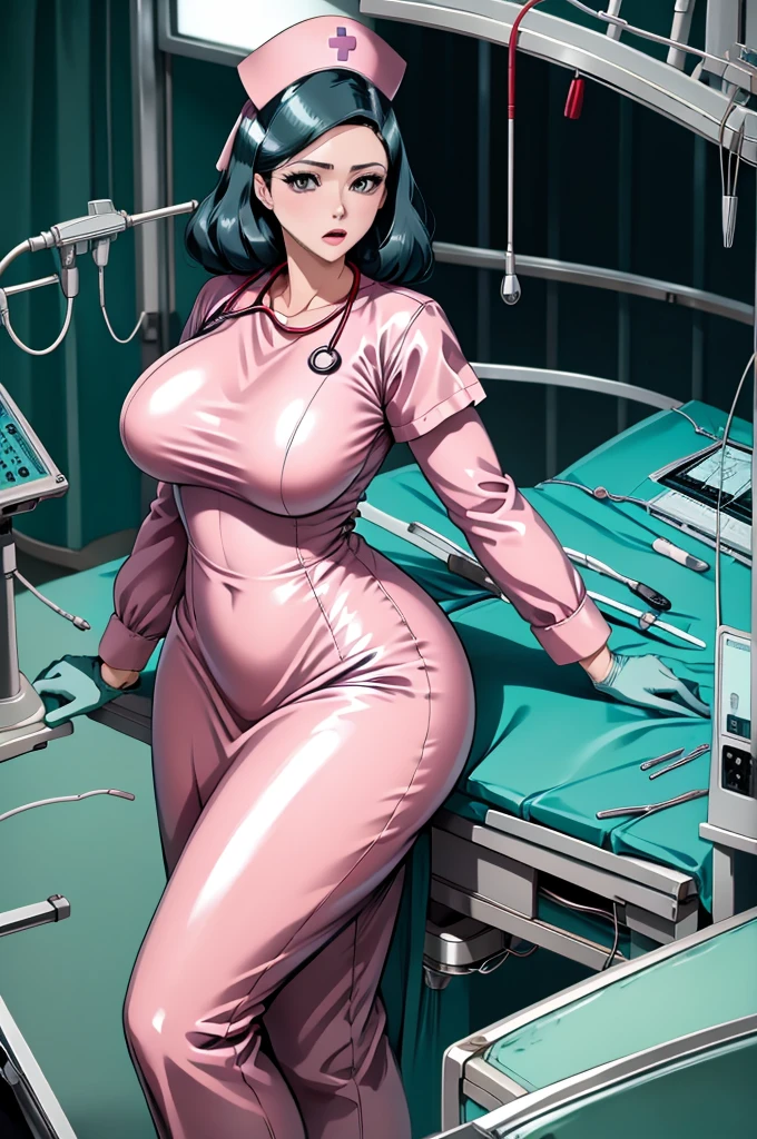 nurse uniform,hospital, latex nurse suit,nurses,busty,elbow gloves,labcoat,black hair woman,red eyes , gigantic ,medical instruments,asian nurse,two nurses,speculum,examination room,oversize ,big ass ,strap on, lay on table ,legs spreaded,giving birth,gyno chair , dentist,Milf,latex,red uniform,oversize breasts