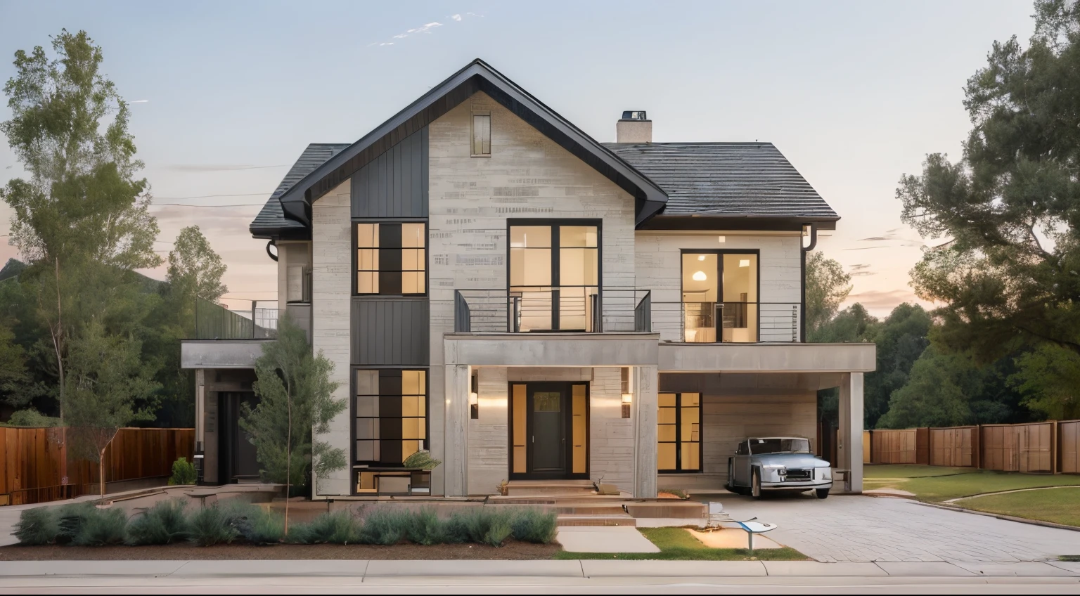 (((house exterior industry style)), color committed, (((1 road in front of house))), like an oldtime industry factory,raw materials, exposed structural elements, and simple, clean lines,rough-hewn steel, polished concrete, glass, and exposured brick,
