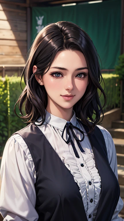 (realistic, photo-realistic:1.37), incredibly absurdres, (insanely detailed:1.3), 8k, (masterpiece), (best quality:1.4), (ultra high res:1.2), (RAW photo:1.2), ultra detailed background, (unity 8k wallpaper), 1 nogizaka girl, utterly cute, (((bishojo:1.35))), (((15yo:1.2))), (chiemsee tracht), an exquisitely detailed and beautiful face and eyes and skin, detailed black shine hair, small-medium breasts, a chiemsee tracht with delicate and beautiful soft fabric, smile at the camera, cowboy shot, the grindelwald landscape of swiss, professional lighting