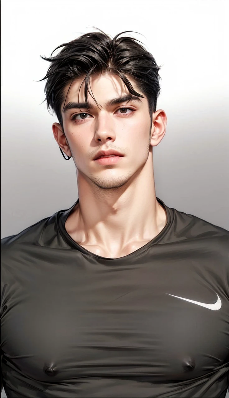 Masterpiece of man, Adult man with firm facial features like an Dutch, black eye, his nose is sharp, mature, black eyes, neat short balck hair, very handsome, white, clean, smooth skin, muscle body realistic,