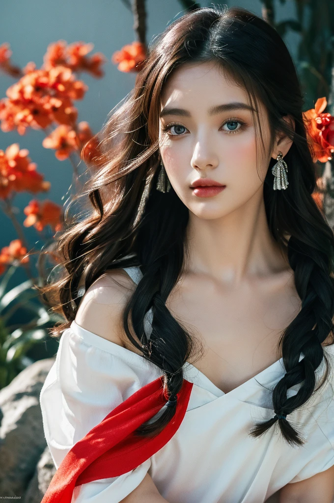 ( masterpiece, top quality, best quality,8k,years old girl,ultra detailed,raw photo:1.5),(photorealistic:1.4), (cinematic lighting), PerfectNwsjMajic, , Surrealism, UHD, ccurate, Super detail, textured skin, High detail, Best quality, dynamic angle, White skin,[Beautiful blue eyes], high nose,(1girl),(good anatomy:0.5)), Dreamy atmosphere,expressive brush strokes, mystical ambiance, Artistic interpretation, a whimsical illustration,dark, Subtle colors and tones, mystical aura, niña02, photographed on a Nikon Z7 II mirrorless camera,120 mm F/4 Wide angle
girl02, 1girl, solamente, Cabello largo, Mirando al espectador, cabello negro, mangas largas, braid
A woman in a white dress and a black braid with a blue and red pattern at the neck, Chen Lu, Moda Art Nouveau bordada, Un retrato de personaje, aestheticism,
A woman wearing a black top and a red scarf with a red and white design at the neck, Chen Jiru, Moda Art Nouveau bordada, A silkscreen, cloisonnismo
La mejor calidad, Obra maestra, Ultra detallado, Disparo de vaquero, afluente, 3dmm, boceto a tinta, tinta de color, renderizado de tinta, Renderizado de octanaje, Pasteles, papel de arroz, 1girl, hermosos ojos detallados, (Peinado alternativo), Cabello ultra detallado, elegante, (encantador), (delicado), bonita, Lindo, vestido de encaje, en el centro del marco, cadencia, fantasy, Mirando al espectador,((upper body))