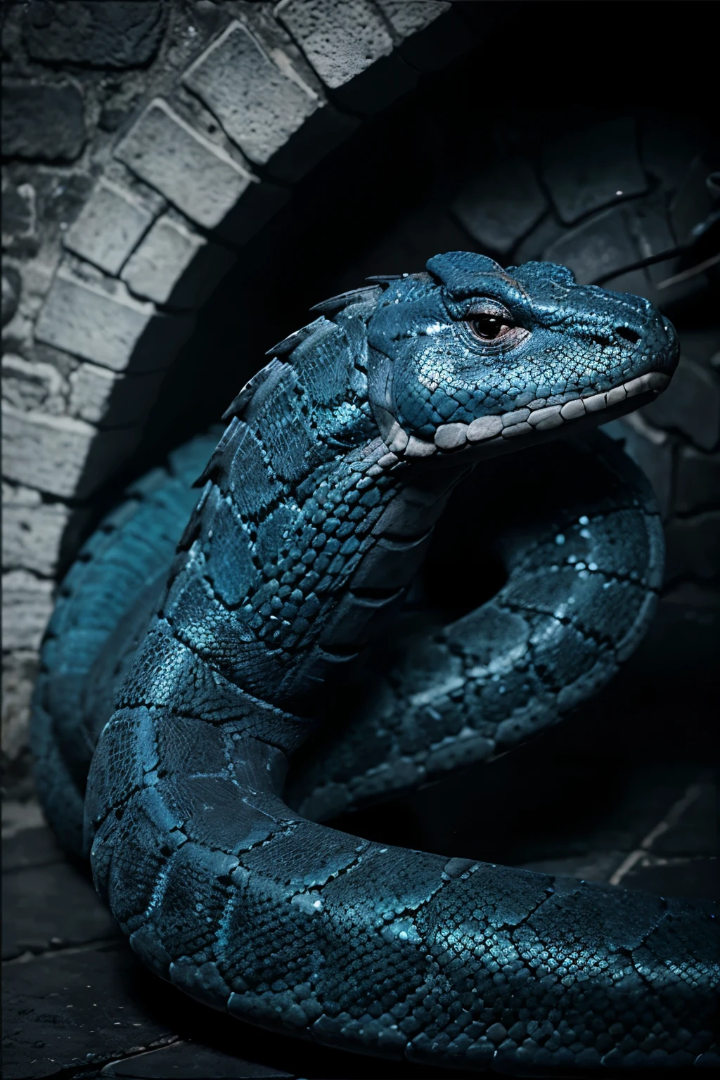 dragon de serpiente azul con negro rodeando la palabra amor en blanco y negro