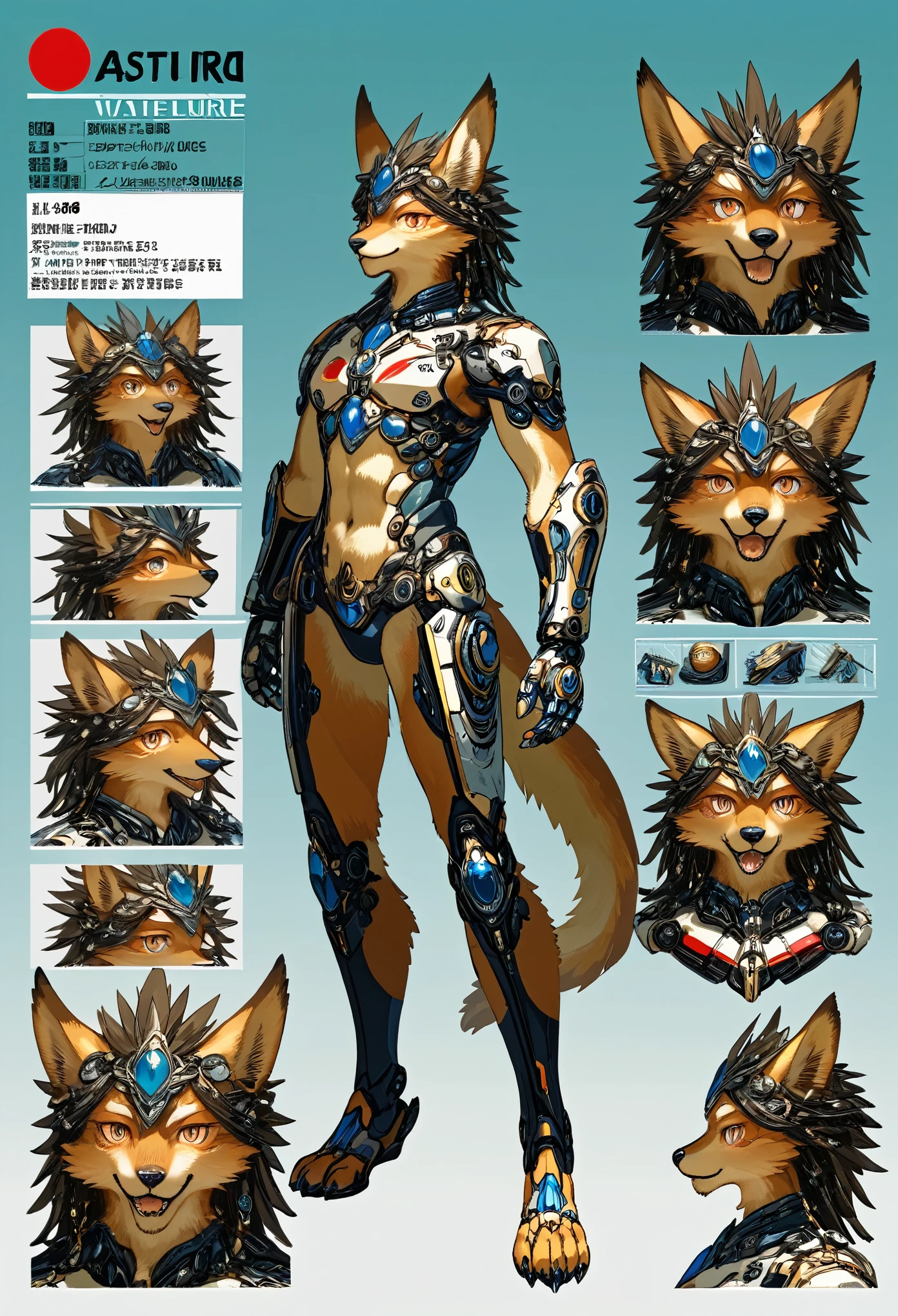 ((masterpiece)), (ultra detailed), (best quality), detailed background, (style of Science Fiction), (concept art, character sheet), game package, absurdres(highly detailed beautiful face and eyes)perfect anatomy(angelic handsome boy, kemono, child)(furry anthro),