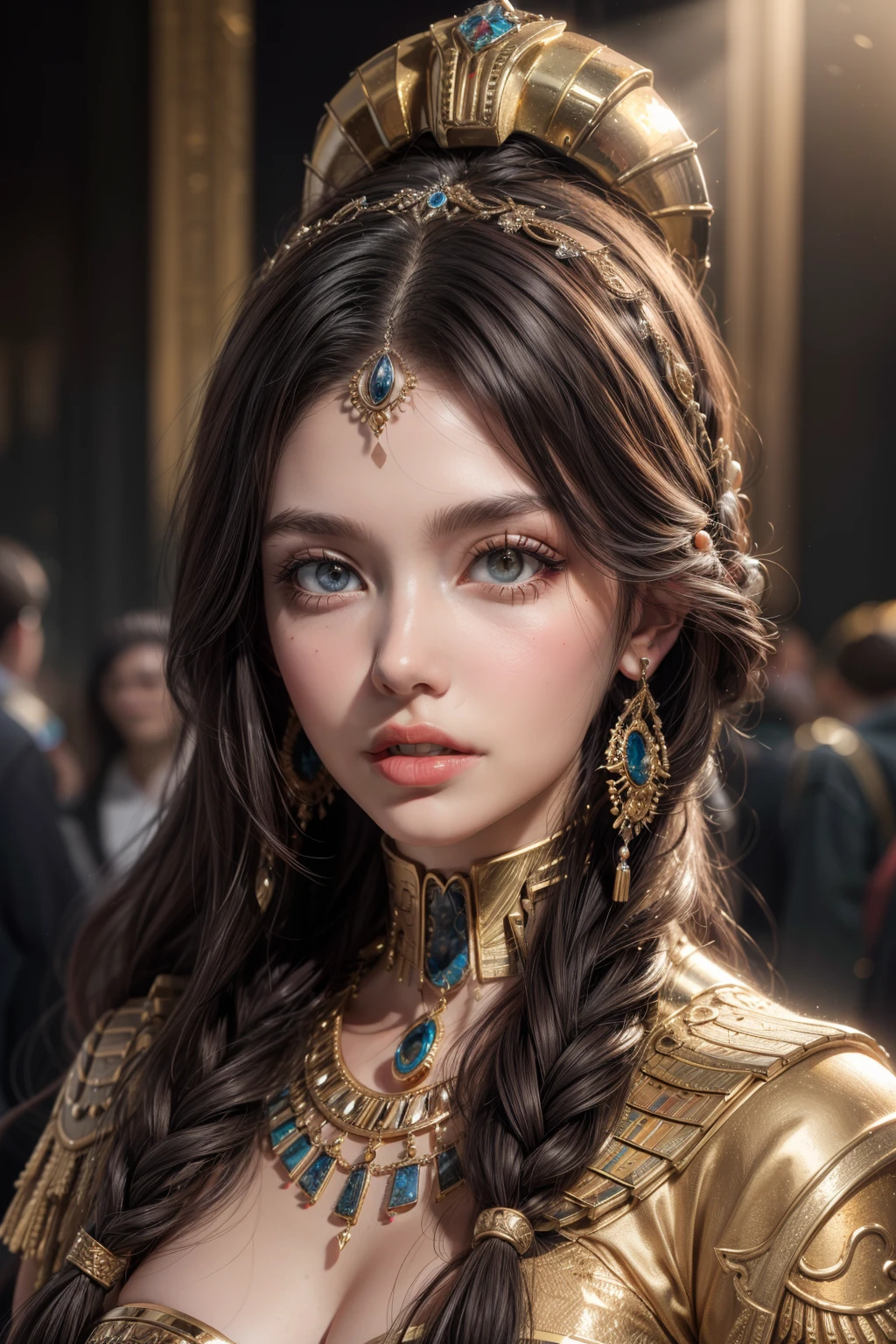 Ancient Egyptian стиль, stranger. High quality, detailing, soft lighting, which plays on models and emphasizes graceful lines .
((best quality)), ((masterpiece)), (detailed), perfect face