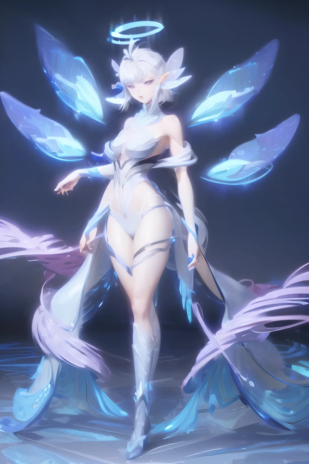 (Extremely detailed CG unity 8k wallpaper, masterpiece, best quality, Extremely detailed), (Optimal lighting, The best shadow, Extremely delicate and beautiful), Very cool, Dynamic, and original young girl characters (Dynamic pose) Silver (Pixie Short Hair: 1.3) Can reflect light beautifully.