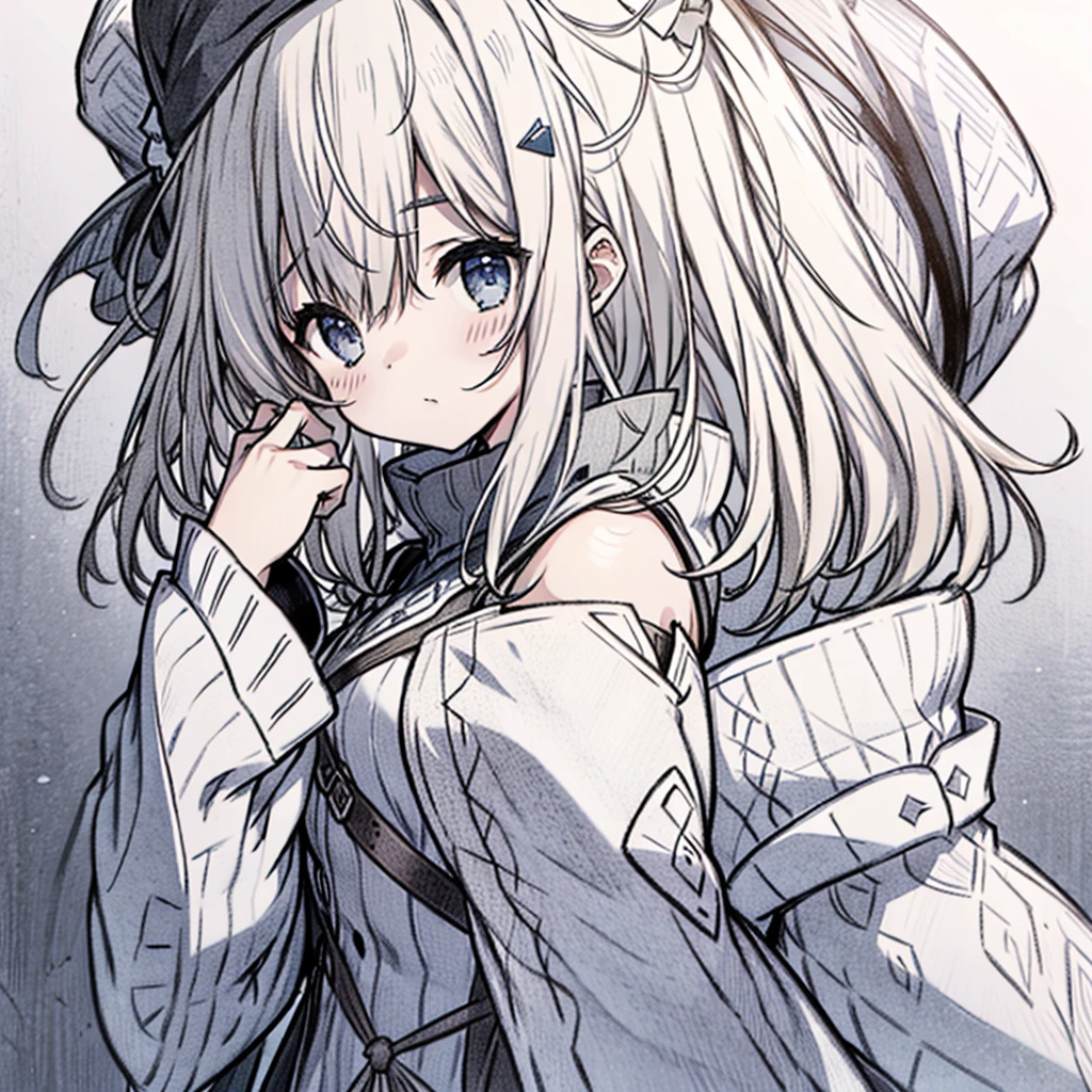 One girl、highest quality、VTuber - whole body、Milky white short hair、masterpiece、Official Art、The best configuration、Long straight hair with milky white top and blue tips、Herringbone hat、Sherlock Holmes costumes、