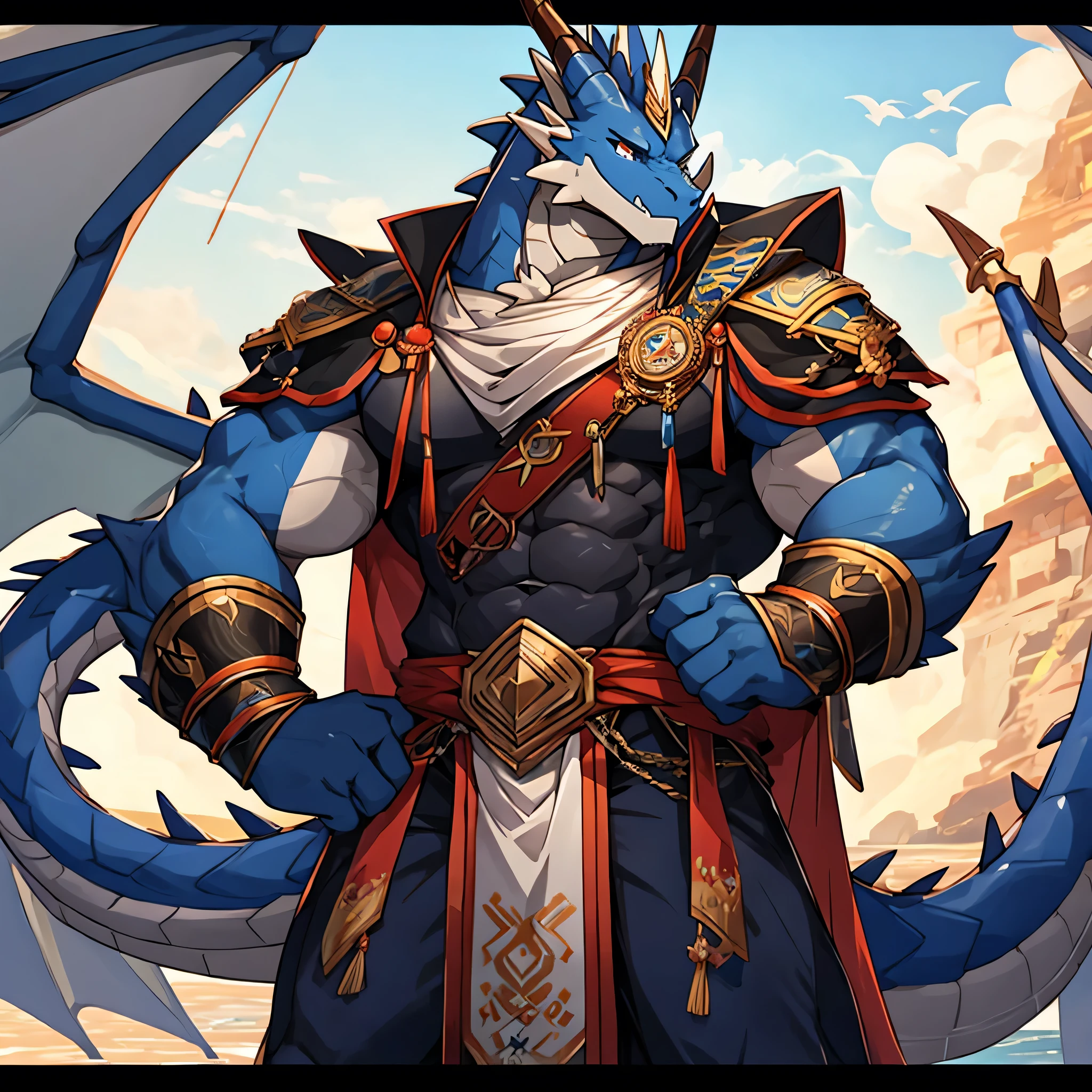 　Muscular　Macho　vestments　　Navy Blue Dragon Man