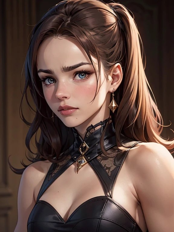 a close up of a woman with a very nervoso expression on her face, nervoso look, fierce expression 4k, raiva. hiper detalhado, nervoso expression, nervoso looking, an nervoso expression, very nervoso expression, scary nervoso pose, nervoso face, nervoso 8 k, highly detailed nervoso anime face, very nervoso, nervoso, evil expression, artgerm detalhadoum close de uma mulher com uma blusa preta e um colar, maquiagem suave, portrait of Barbara Palvin, rosto extremamente lindo, rosto perfeito ), rosto bonito e atraente, ana de armas portrait, Retrato de Sophie Mudd, linda garota modelo, rosto lindo, Barbara Palvin, rosto sexy com maquiagem completa, rosto lindo feminino, rosto muito lindo, maquiagem sutil