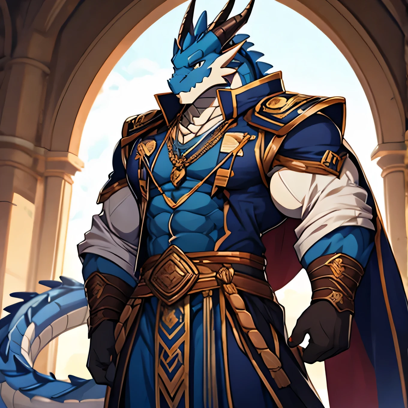 　Muscular　Macho　vestments　　Navy Blue Dragon Man　Handsome