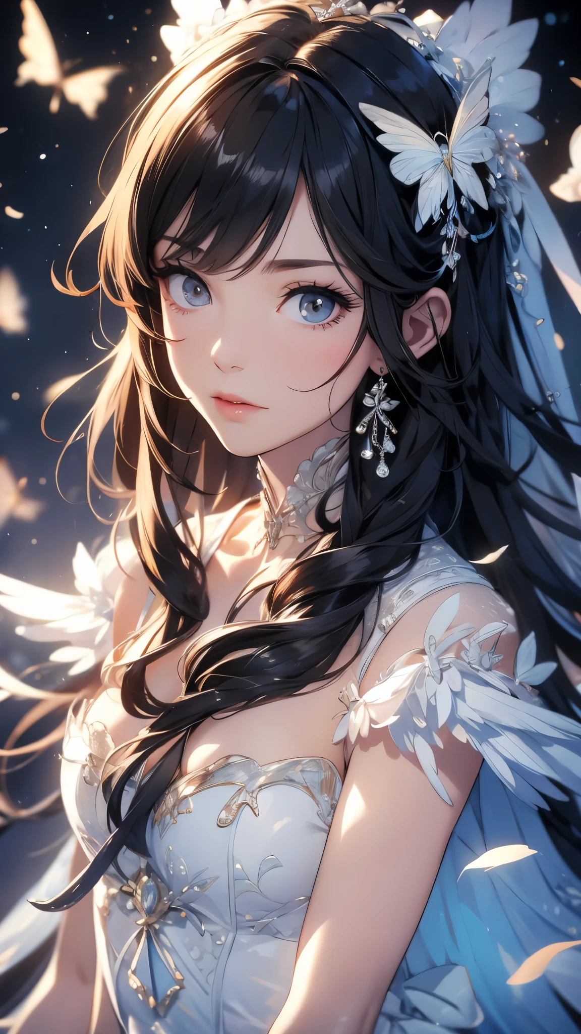 Ange l'Overwatch, nue (huge tits), cheveux blancs, Haut du corps, abdos, symmetrical round breasts, deserted beach, gros seins, gigantesque seins, 4K ultra UHD, mains parfaites, cing doigts, yeux parfaits, bikini dentelle rouge