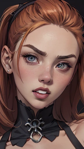 a close up of a woman with a very nervoso expression on her face, nervoso look, fierce expression 4k, raiva. hiper detalhado, nervoso expression, nervoso looking, an nervoso expression, very nervoso expression, scary nervoso pose, nervoso face, nervoso 8 k, highly detailed nervoso anime face, very nervoso, nervoso, evil expression, artgerm detalhadoum close de uma mulher com uma blusa preta e um colar, maquiagem suave, portrait of Barbara Palvin, rosto extremamente lindo, rosto perfeito ), rosto bonito e atraente, ana de armas portrait, Retrato de Sophie Mudd, linda garota modelo, rosto lindo, Barbara Palvin, rosto sexy com maquiagem completa, rosto lindo feminino, rosto muito lindo, maquiagem sutil