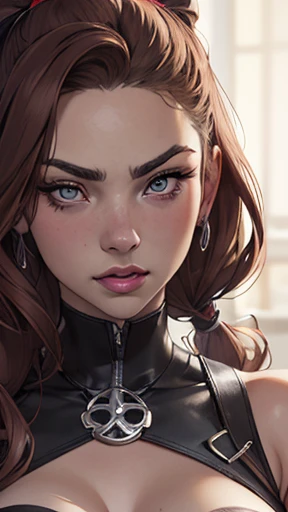 a close up of a woman with a very nervoso expression on her face, nervoso look, fierce expression 4k, raiva. hiper detalhado, nervoso expression, nervoso looking, an nervoso expression, very nervoso expression, scary nervoso pose, nervoso face, nervoso 8 k, highly detailed nervoso anime face, very nervoso, nervoso, evil expression, artgerm detalhadoum close de uma mulher com uma blusa preta e um colar, maquiagem suave, portrait of Barbara Palvin, rosto extremamente lindo, rosto perfeito ), rosto bonito e atraente, ana de armas portrait, Retrato de Sophie Mudd, linda garota modelo, rosto lindo, Barbara Palvin, rosto sexy com maquiagem completa, rosto lindo feminino, rosto muito lindo, maquiagem sutil