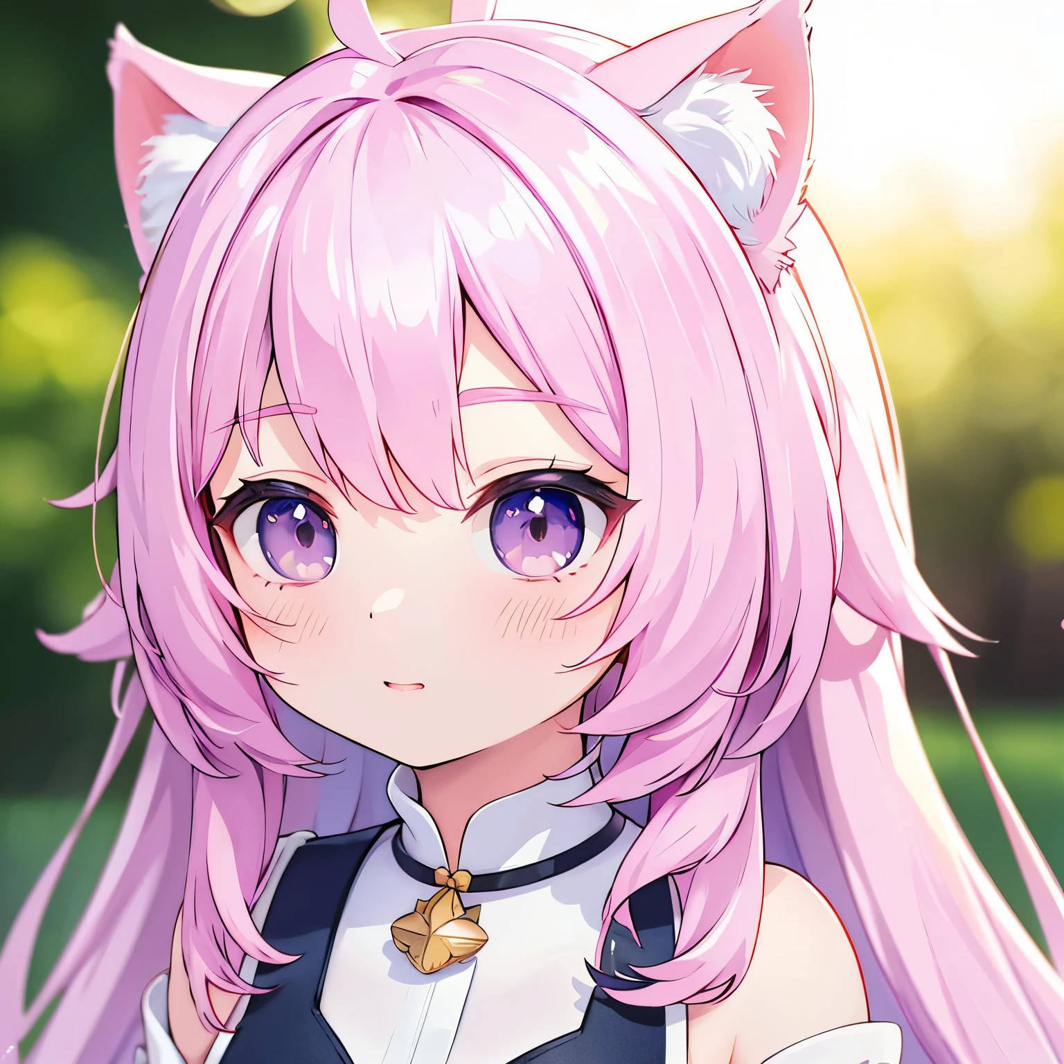 a cute anime girl with pink hair, black eyes, 150cm tall, white cat ears, catgirl, lolita style, (best quality,4k,8k,highres,masterpiece:1.2),ultra-detailed,(realistic,photorealistic,photo-realistic:1.37),HDR,UHD,studio lighting,ultra-fine painting,sharp focus,physically-based rendering,extreme detail description,professional,vivid colors,bokeh,portraits,anime,cute,kawaii,fantasy,magical,adorable,elegant,beautiful,charming