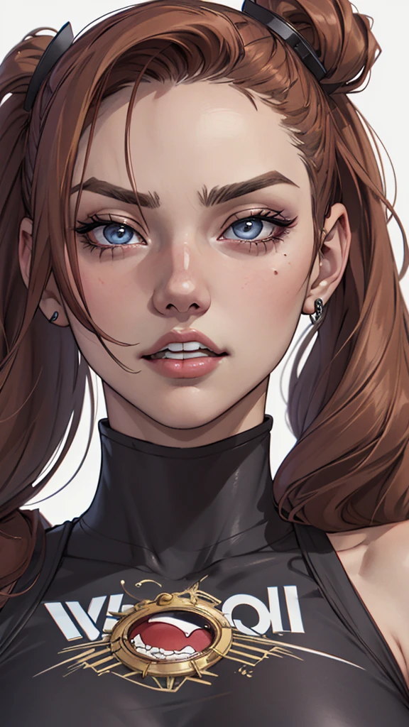 a close up of a woman with a very nervoso expression on her face, nervoso look, fierce expression 4k, raiva. hiper detalhado, nervoso expression, nervoso looking, an nervoso expression, very nervoso expression, scary nervoso pose, nervoso face, nervoso 8 k, highly detailed nervoso anime face, very nervoso, nervoso, evil expression, artgerm detalhadoum close de uma mulher com uma blusa preta e um colar, maquiagem suave, portrait of Barbara Palvin, rosto extremamente lindo, rosto perfeito ), rosto bonito e atraente, ana de armas portrait, Retrato de Sophie Mudd, linda garota modelo, rosto lindo, Barbara Palvin, rosto sexy com maquiagem completa, rosto lindo feminino, rosto muito lindo, maquiagem sutil