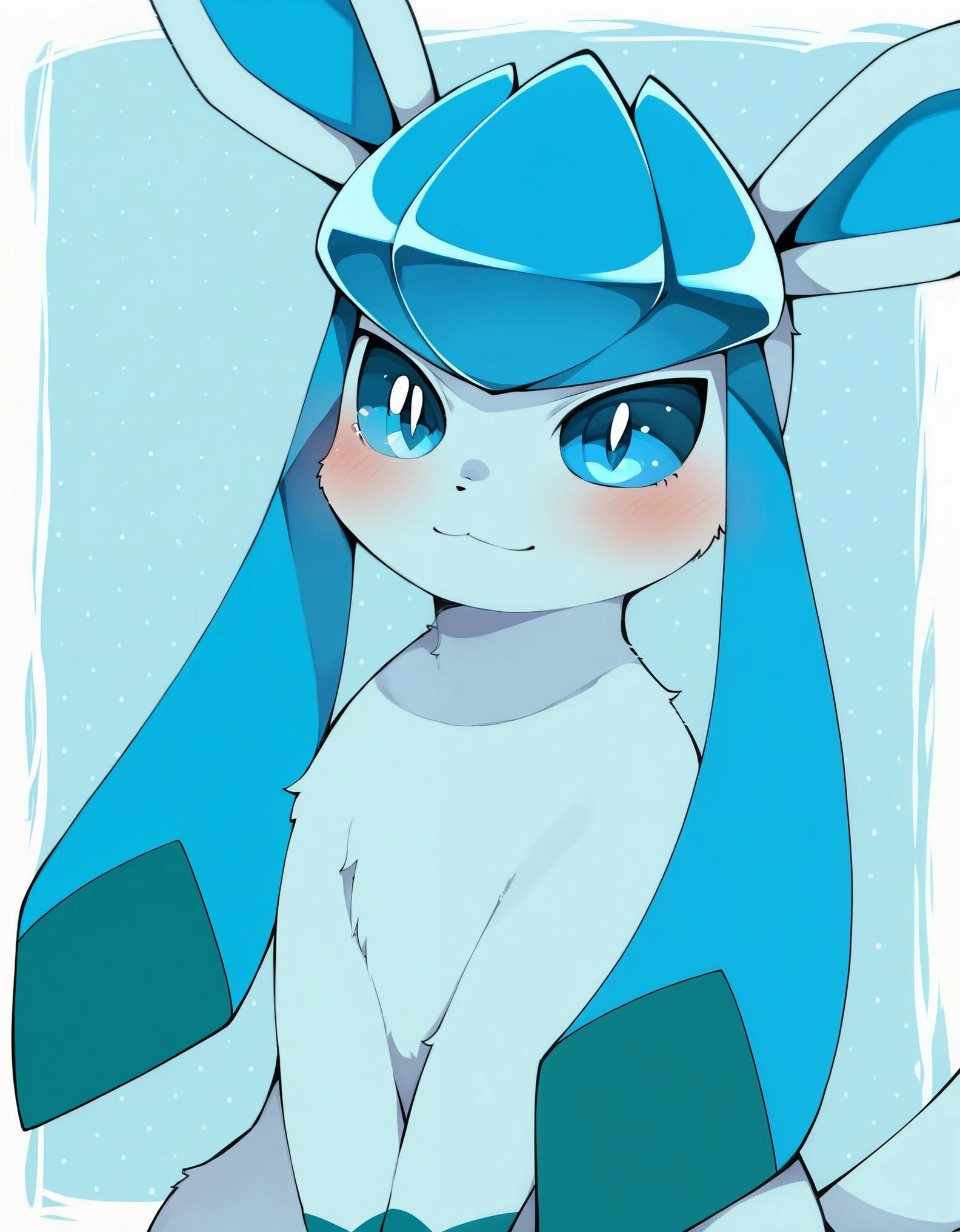 score_9, score_8_up, score_7_up, score_6_up, source_anime, rating_safe, Glaceon, Pokemon, furry female, solo