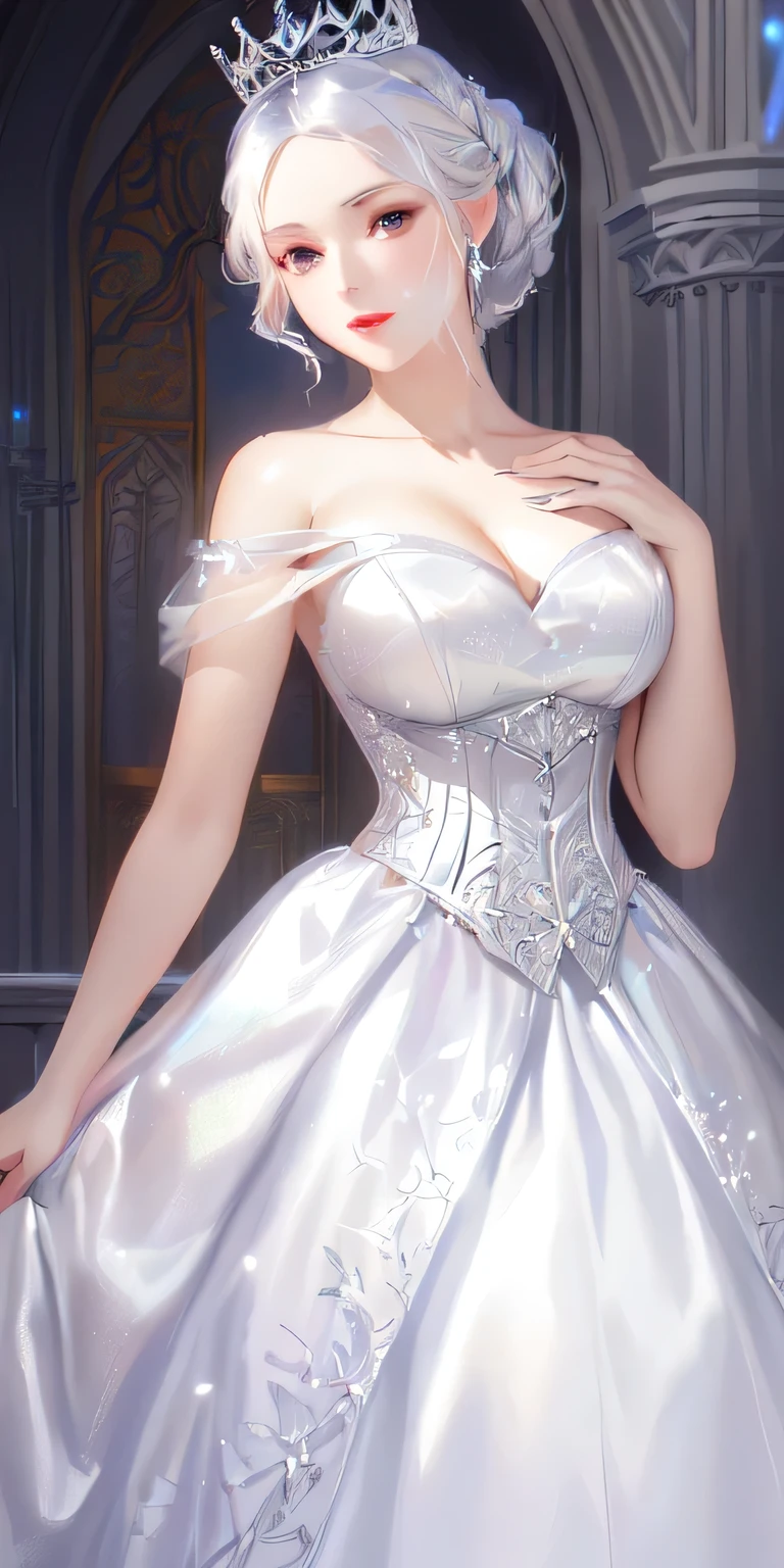 (extremely detailed CG unity 8k wallpaper),(masterpiece), (best quality), (realistic), soft lighting, trending on 500px, novelAI, masterpiece, elf, milf, fullbody, long braids, beautiful intricate white dress, pointy ears