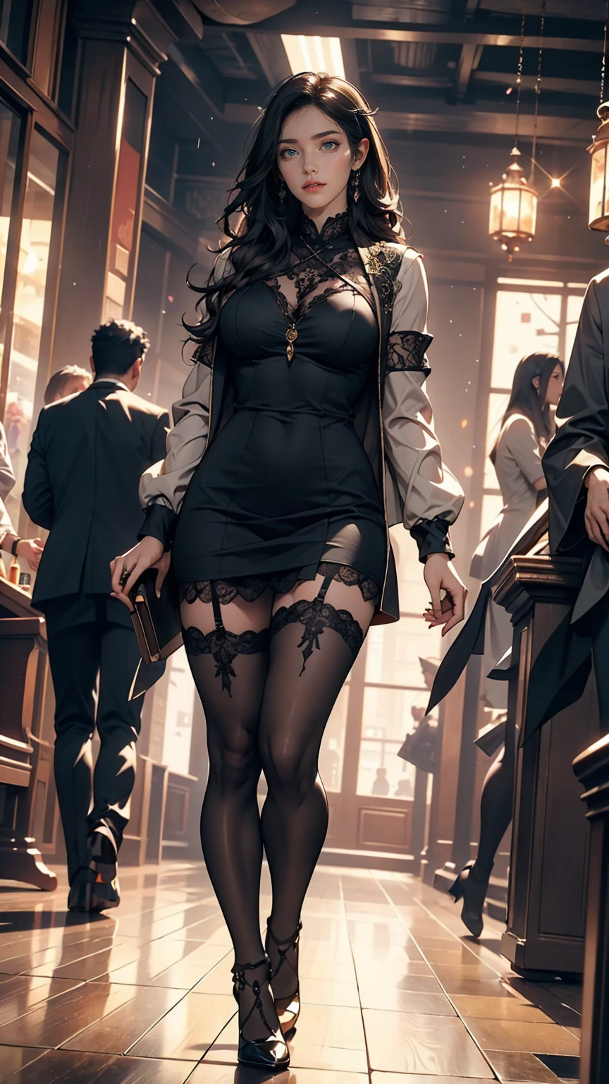 ((Intricate details)),Dark fantasy (/style/), Gloomy atmosphere, (Beautiful succubus girl, Long Hair), (Sexy black lace outfit), (Excited expression) , Calm colors, Sharp focus, Cinematic, (Walking pose, Dynamic pose), Trending on Art Station, (Majestic oil painting by Ed Blinky, Atey Gailan, Jeremy Mann, Greg Manchess),Browsing Caution,style of ohwx, (Beautiful symmetrical puffy eyes)