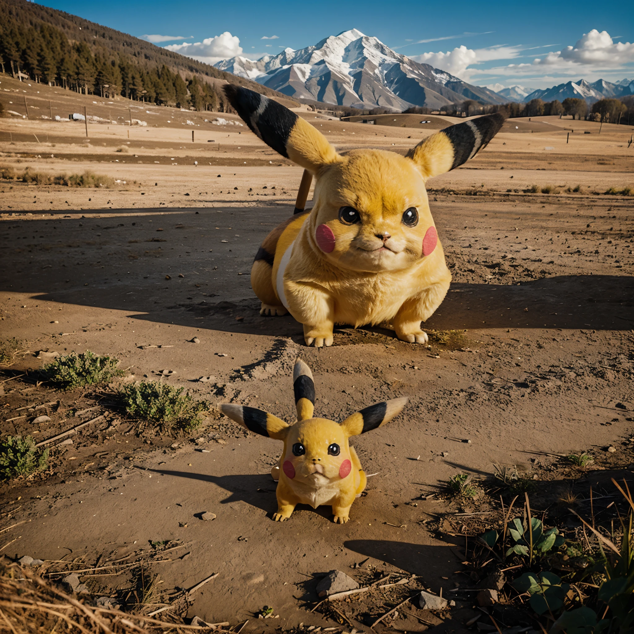 Pokemon Pikachu anime Sad In Mountain