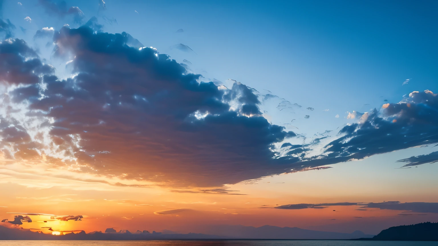 The sky is reflected in the sea