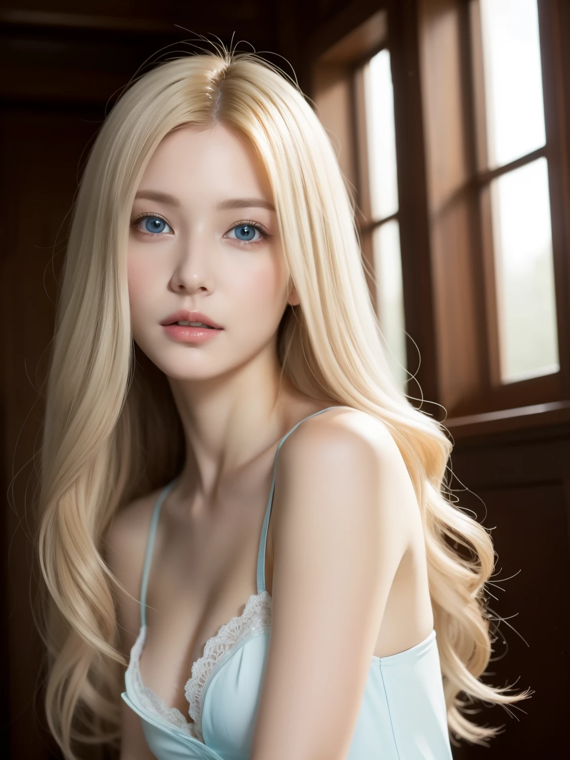 幻想的な空間に佇むbeautiful女性, Succubus, 98k, {{masterpiece}}, highest quality, expensive quality:1.4), {{[[Front view}}, eye_touch,Multiple photo poses)]], Very cute face, and very pretty eyes, Cute Images, Cute Images, {{Half Body}}, {{{{{{{{Long legs}}}}}}}}, {{{{Sexy Body}}}}, {{{{{{背のexpensive女性}}}}}}, {{Height: 177cm}}, alone, beautiful, Lovely, Adorable, Pale skin, {{18〜22 year old German woman}}, look beautiful German girl and blue eyes or green eyes with platinum blonde hair color), Scandinavian German women, {{{{{{{{{{Half Girl}}}}}}}}}}, {{{{{{{{{{expensive_Heel}}}}}}}}}},Large Breasts，Cowboy Shot