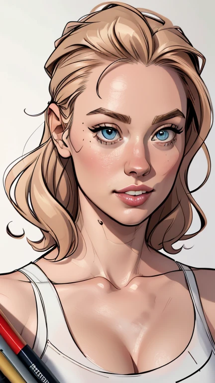 Female style Deborah Ann Woll beautiful breasts symmetrical medium breasts Fiona with war marks Cartoon image of a woman .Ilustra??o estilo desenho animado, estilo de arte dos desenhos animados, estilo de arte dos desenhos animados, digital illustration style, estilo um close de uma mulher com cabelos loiros e olhos azuis, rossdraws global illumination, Ross Draws 1. 0, style digite germe, digite germe and atey ghailan, Retrato de RossDraws, digite germe style, even model | digite germe, extremely detailed digite germe, Ross Draws 2. 0, digite germe detailed do