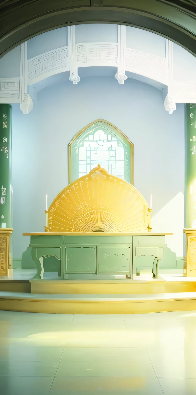 The scene of the Church,Tang Dynasty Style,porcelain,Jade