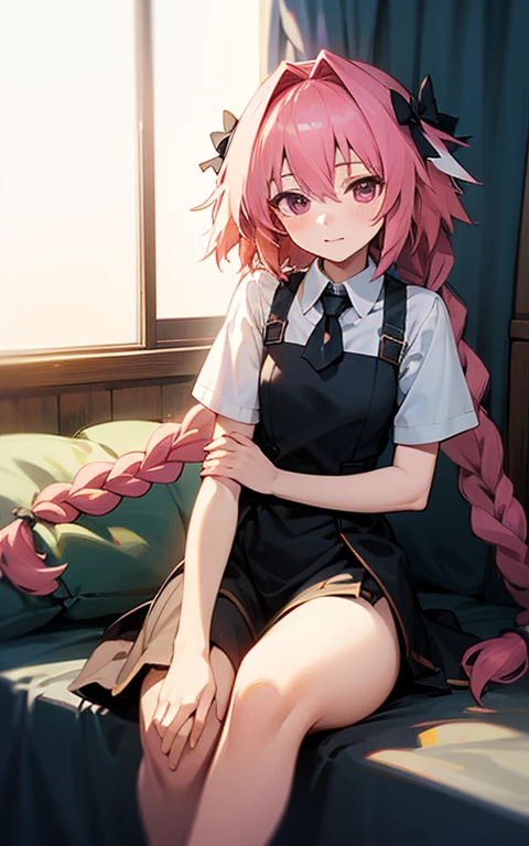 top-quality、hight resolution、detaileds、astolfo、Long braids、nffsw、a beauty girl、lightly dressed、Mare、