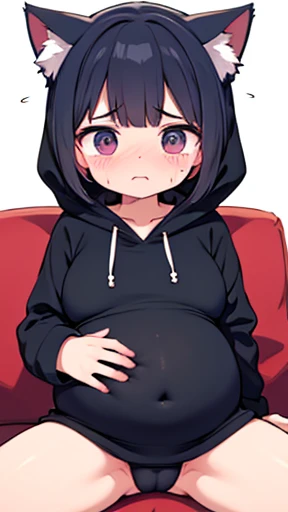 Have cat ears、work、Looks very painful、Small face、、Very embarrassed look、Big Breasts、Very impatient、Trembling、Sweating、Are pregnant、disease、abdomen、abdomen、Wearing a tight-fitting hoodie、Show only your belly、Lots of girls、Last month of pregnancy、1One navel、Sitting on the sofa、On the verge of childbirth