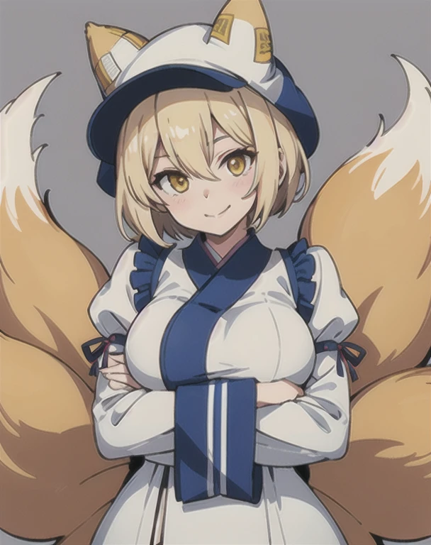 masterpiece, detailed, high quality, absurdres, 1girl, solo, colored skin, grey skin, small breasts, curvy, narrow waist, wide hips, thick thighs,
BREAK hair over eyes, blonde hair, bangs, sidelocks, very short hair,
BREAK rule of thirds, mountaintop city, day, ass, 0.3::flight attendant0.2::, dog ears, smirk,