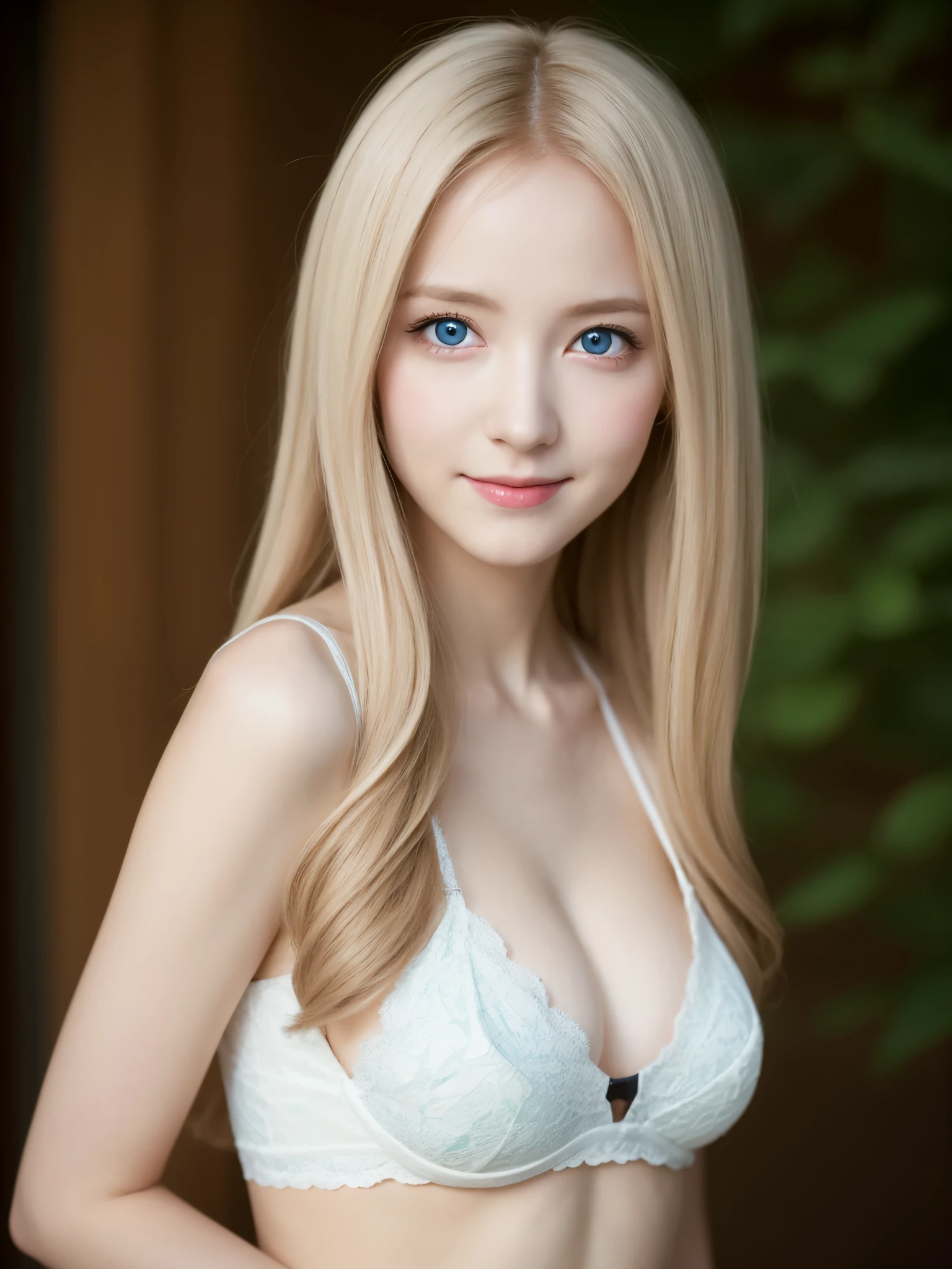 幻想的な空間に佇むbeautiful女性, ((Succubus:1.3)), 98k, {{masterpiece}}, highest quality, expensive quality:1.4), {{[[Front view}}, eye_touch,Multiple photo poses)]], Very cute face, and very pretty eyes, Cute Images,  {{{{{{{{Long legs}}}}}}}}, {{{{Sexy Body}}}}, {{{{{{背のexpensive女性}}}}}}, {{Height: 177cm}}, alone, beautiful, Lovely, Adorable, Pale skin, {{18〜22 year old German woman}}, look beautiful German girl and blue eyes or green eyes with platinum blonde hair color), Scandinavian German women, {{{{{{{{{{Half Girl}}}}}}}}}}, {{{{{{{{{{expensive_Heel}}}}}}}}}},((Large Breasts))，Beautiful belly button，Beautiful pelvis，Smiling