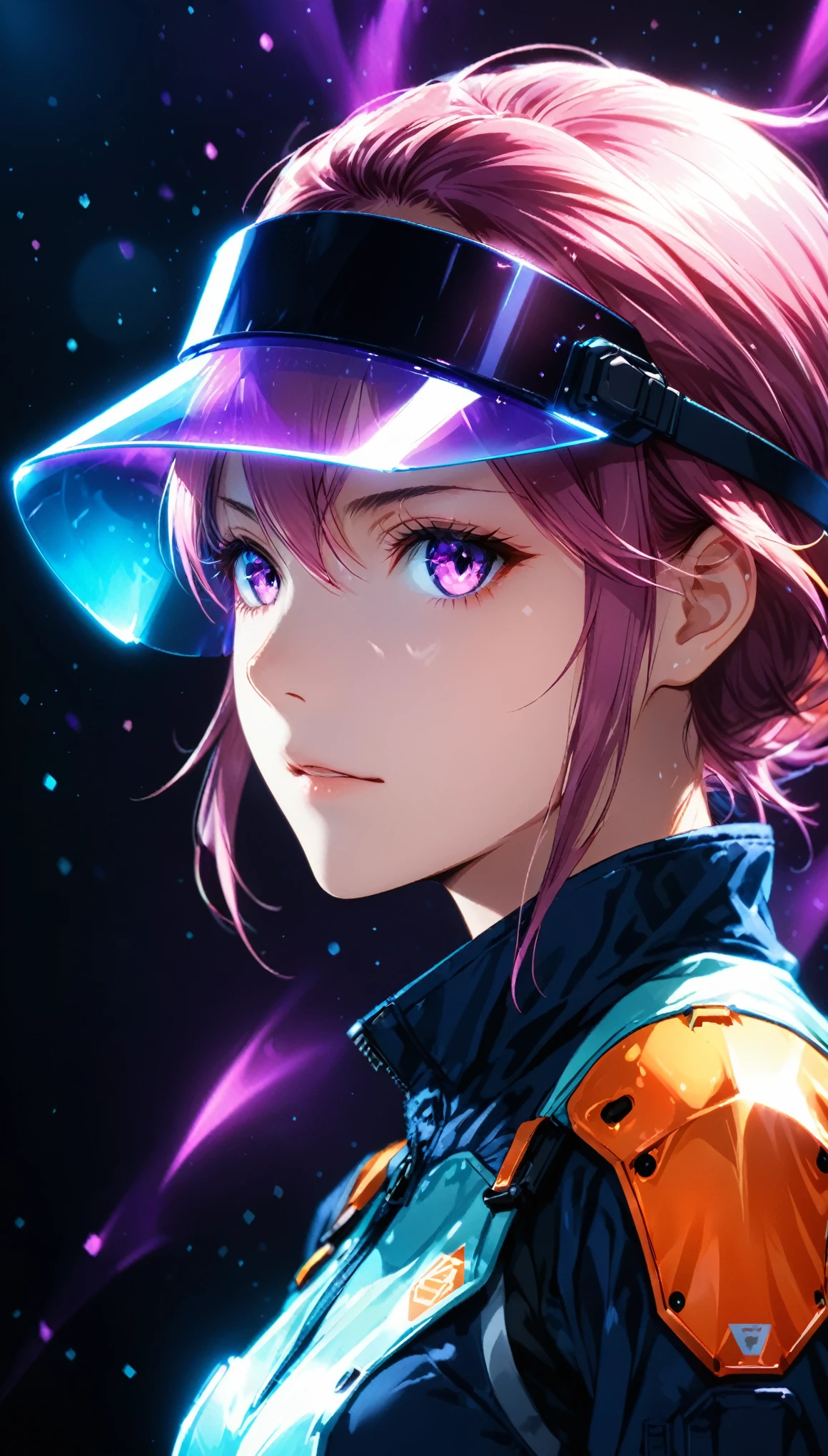 (in style of Takeshi Obata:0.7),
Chemiluminescence,1girl,(minimalism:1.2),in a symbolic and meaningful style,highly reflective surface equipment,mediumvioletred smooth soft Aerogel assault visor
,(detail ray tracing:1.1),(Hypercupolae background:1.2),(motion blur:1.3),blurred background,
