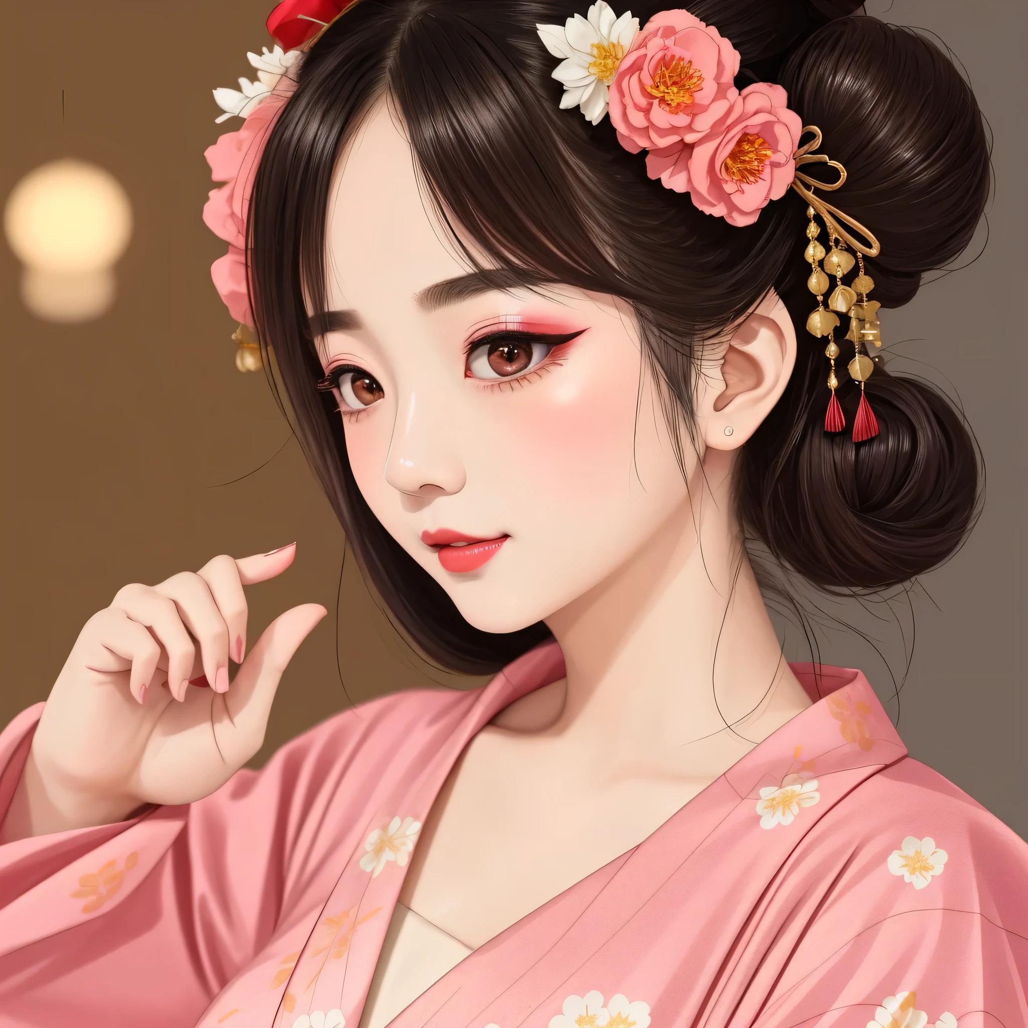 Each has a different expression2People and sisters、(2 girls)、⦅Dancing traditional arts with grace)、((Big Breasts、Small Face、Not exposed))、highest quality、masterpiece、(Black Hair、Bun Hair)、Brown Eyes、⦅Wide angle、Angle from above the waist、Pause on the magazine cover、Their gazes are different, gazing into the distance⦆、(8K High Quality、masterpiece、High resolution、Realistic and beautiful light and shadow、(highest quality)、(High Resolution)、(Very delicate and beautiful)、(Beautiful 8k face)、(With a smile、Beautiful eyes)、(Clear skin)、(Soft hair)、(8Head to Body)、(A Japanese style yukata kimono with red, pink and orange floral patterns on a white background, interspersed with gold powder、Wearing a yukata2Beautiful Japanese girls)、((Tanabata decoration background))、((Small Face))、(arms up)、Thin and small nose、(Red lipstick)、(Make your cheeks red)、(Glossy skin)、((Ink painting style))、Very thin eyebrows、Overall ultra-high image quality、(She is wearing maiko-style makeup.)、Whitening、Long and beautiful eyelashes、Glowing Skin、(Red cheeks),Straight nose、masterpiece、highest quality、whole body、 Eyebrows visible through hair、Bun Hair、Grin、Gal、Gal、Viewer's Eyes、Plaid、Stylish、woman、fine、Pause、
Waiting to start
