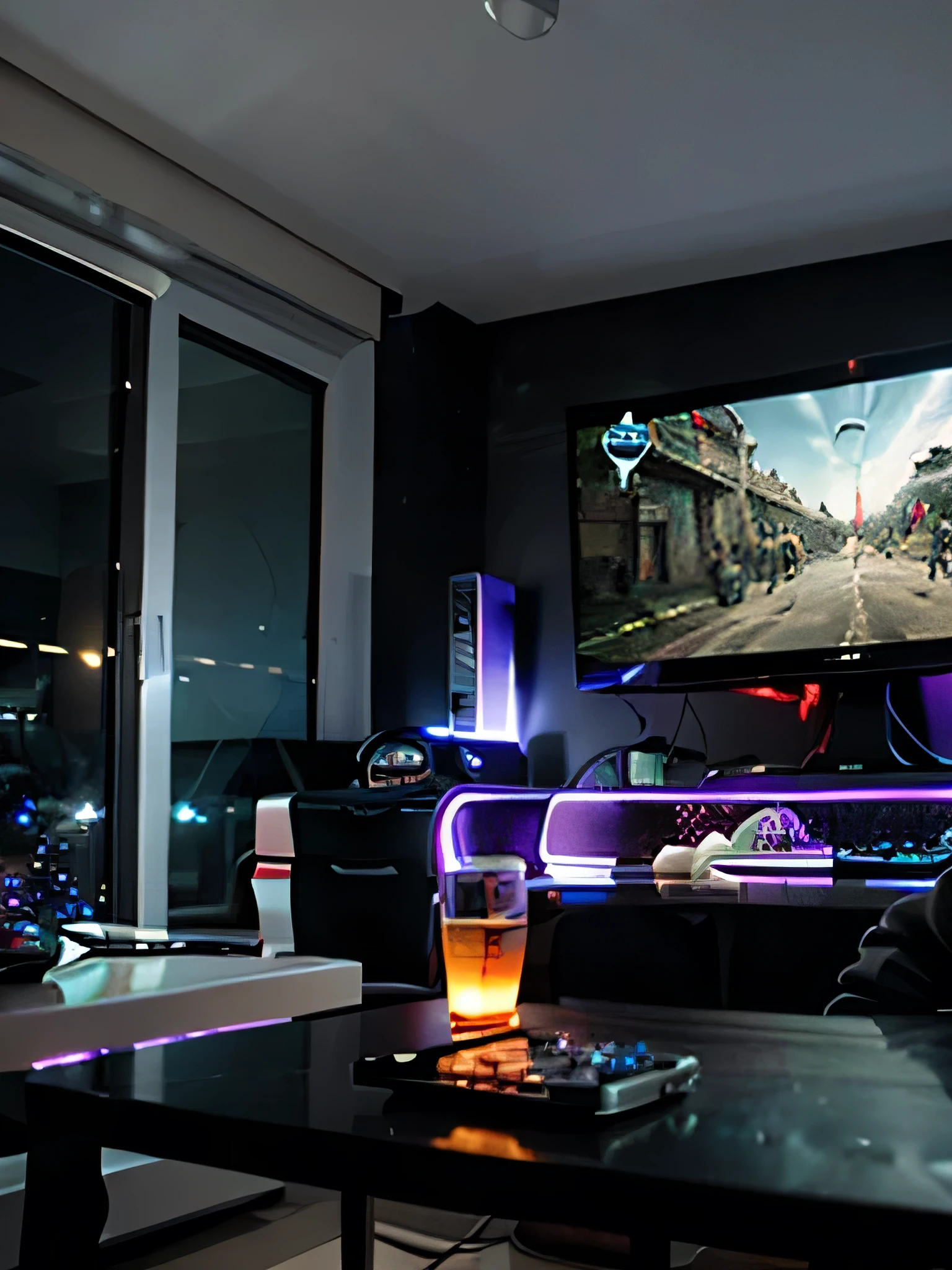 Cuarto con luces led de gamers 