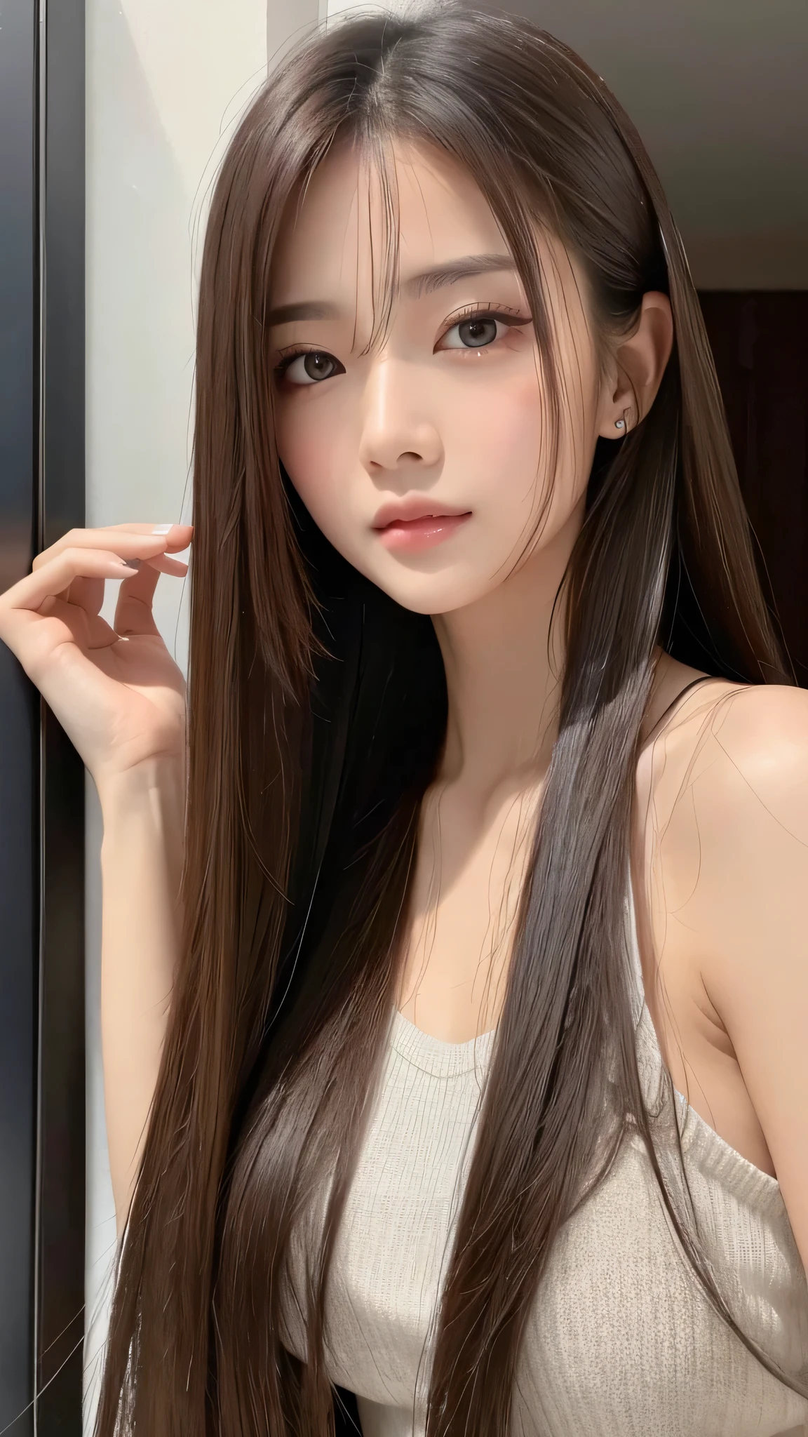 perfection high quality woman Beauty Long Hair front Only the face