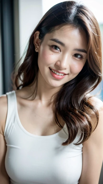 (superior quality, 8K, 32K, chef-d'artwork, UHD: 1.2), 1 fille, 18 ans, beau visage parfait, nettoyer le Japon, grand, OL, Vacances, Sourire doux, beaux yeux, Intricate details, peau fine, cheveux courts,