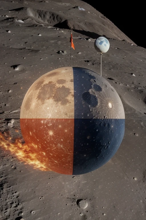 Indian flag on moon