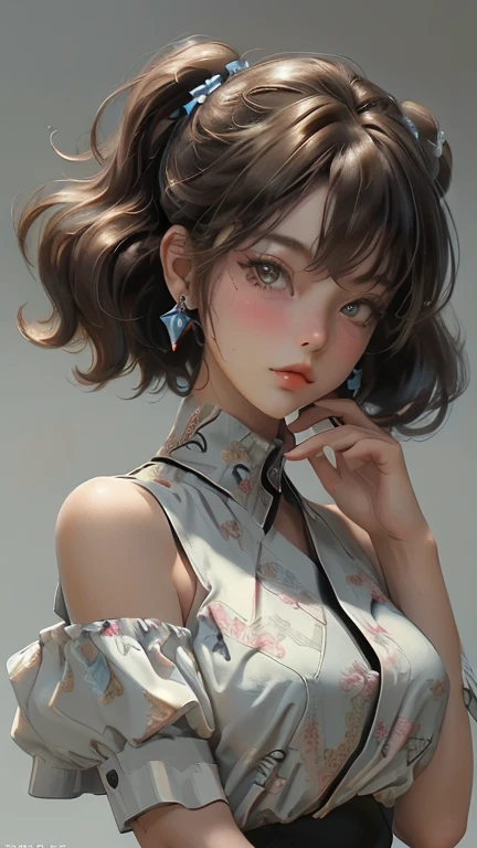 (best quality, masterpiece), 1girl, 1980s \(style\), looking at viewer, pinup \(style\), upper body,