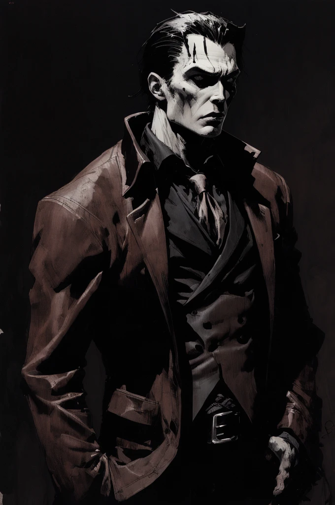 (Ashley Wood Style), a vampire, Man, vest