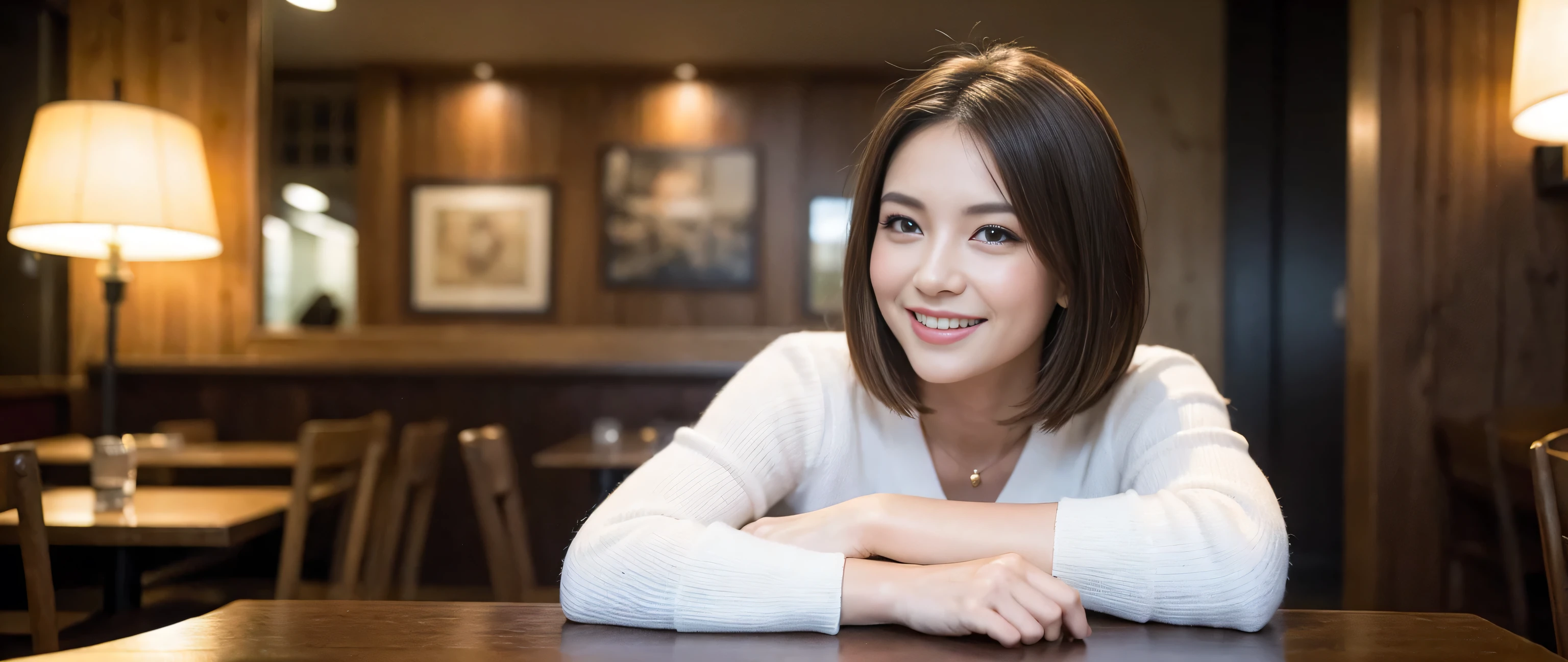 ((highest quality、8k、masterpiece:1.3))、1 male、1 female、Couple、spouse、Couple、Slim body、((Bob Hale、Straight hair:1.2)), (Realistic, Intricate details:1.2), Wine glass on the table、Shine light on your face、 Amazing view of the sunset sky and clouds、Amazing mountain views、A bright smile、The wonderfulness of smile、Bright image、The beauty of wine, Beautiful Face, blue eyes, The light shines on your face, Blushing, short hair,Bright Face、 (Age 37), 39 years old, red wine 、Appetizers、Italian food、Wine bottle、Champagne、sparkling wine、Two beauties、Brown Hair、Shortcuts、Long sleeve shirt、dress、Pretty Woman 1, (Slim face), (The body is slim), (Brown Hair), (Shortcuts), cheeks turn a little red,Attractive beauty、restaurant, In a prominent place (From the waist up) Nova Frog Style, actress, model, Upper Body, White wine, slim, wine glass, Wine glass placed in the center, smile, (smile: 1.15), Beautiful fine grain, Depth f/2,saturation, High Contrast, Strong light and shadow,Moist Body:1.5、3D texture、Delicate eyes、Brown Hair、The hair is very shiny、