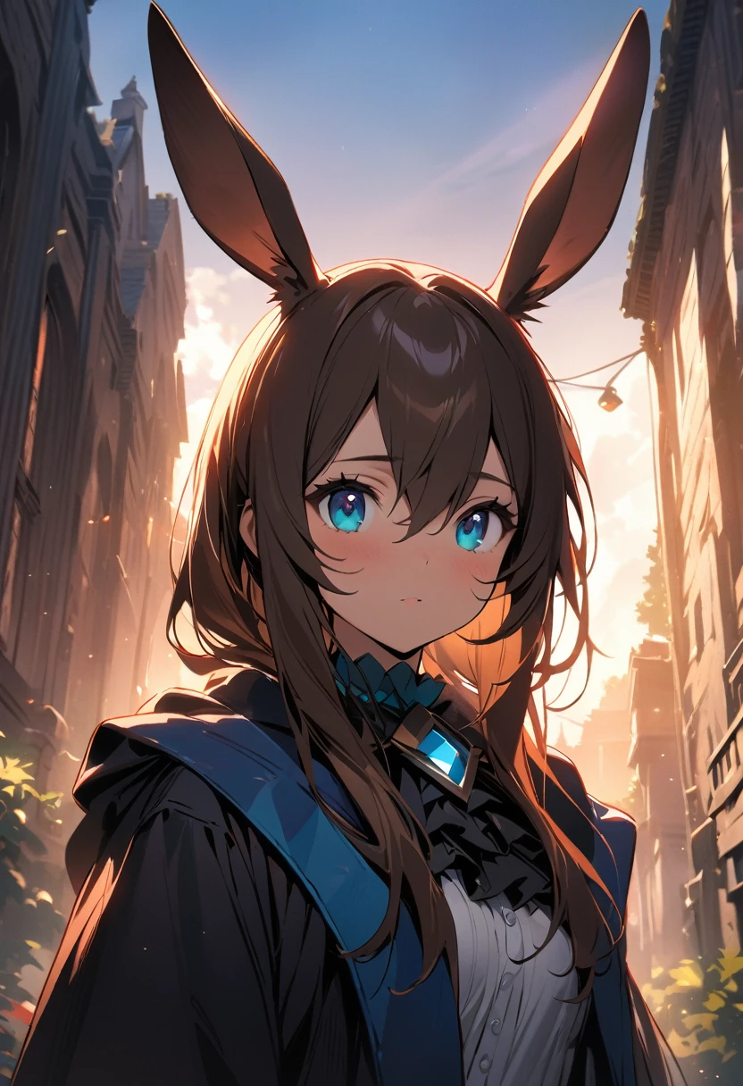 Masterpiece, Top Quality, One Girl, Solo, (Masterpiece: 1.2), (Top Quality: 1.2), Perfect eyes, perfect face, perfect lighting, sunlight, outdoors, amiya, arkknight
