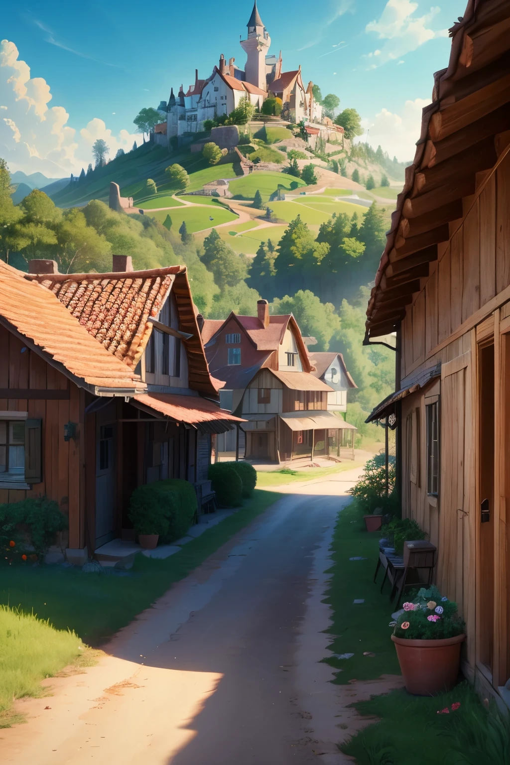 Maria's Early Childhood in a Rural Village 8k, pixer style, full hd , disney 