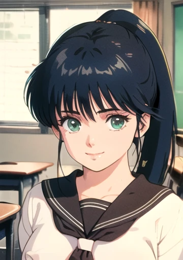(8k、RAW Photos、highest quality、masterpiece:1.2)、(Realistic、Realistic:1.37)、Very detailed、超A high resolution、animation、1 girl、Pink nipples、Pussy、Beautifully detailed face、、beautifulディテールの肌、whole body、Professional Lighting、Sailor Suit Half Price、Miniskirt Uniform、Navy blue socks、Smiling Eyes、((ayukawa madoka)), (beautiful, fine grain)、Green Eyes、(Blue Hair、ponytail、Parted bangs)、I was happy、Big eyes、classroom、beautiful太もも