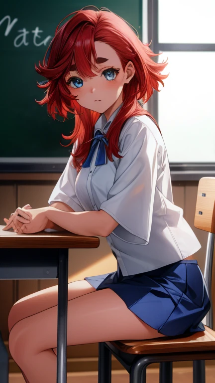 Tabletop, highest quality, Tabletop, Attention to detail, detailed face, detailed eyes, Rendered eyes, Perfect Eyes, Hip line, Ambient Occlusion, Clear images, detailed, wonderful,8k,8k Wallpaper,8k background, Attention to detail肌, High resolution,
One Girl, alone,Shame face、 Deleting emails, ((Asticasia White 、mini skirt)), ((Redhead、blue eyes))、(classroom)、Sit at the table、Panty shot、Cute Panties:1.3