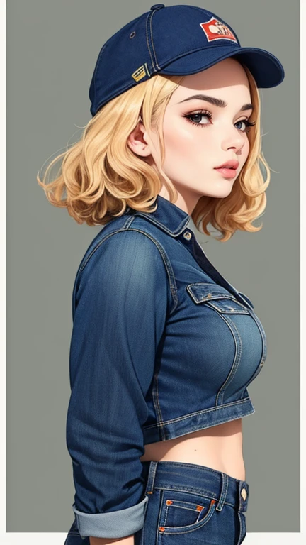 (Melhor qualidade, obra de arte:1.2), corpo perfeito, cintura fina, Seios grandes, moletom estampado ombro a ombro, gorros, jeans, beco, vibrante