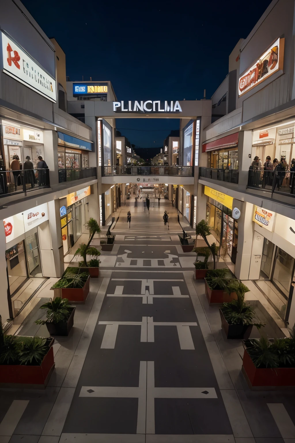 Planta de um cinema de shopping 