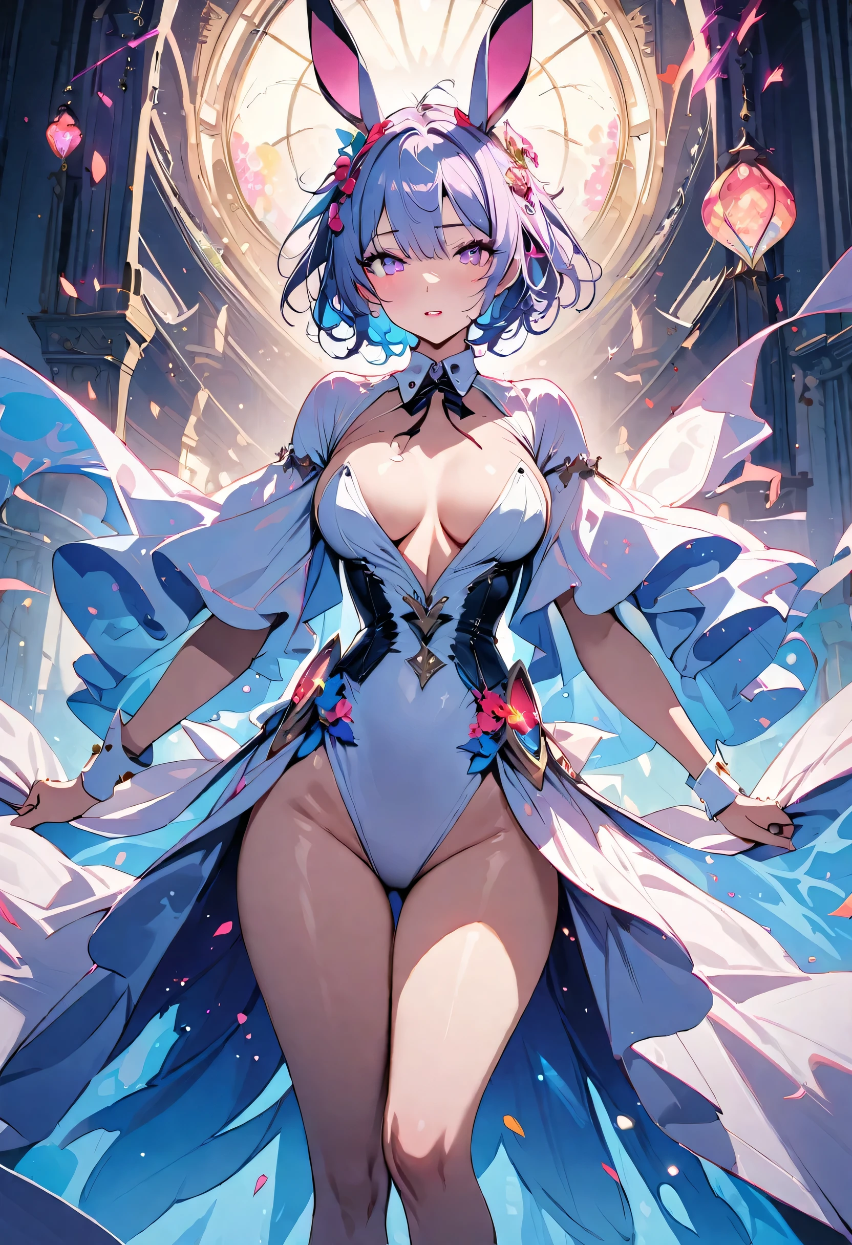 masterpiece, best quality, novel illustration, highres, 18+ mature content, sensual, intimate, emotional, passionate, romantic, sweet, endearing, innocent, pure, captivating, alluring, enticing, mysterious, enchanting, captivating, immersive, mesmerizing, dreamlike, surreal, imaginative, whimsical, artistic, avant-garde, timeless, elegant, sophisticated, chic, refined, unique, original, mesmerizing, magical, spellbinding, entrancing, ((cowboy shot)),((bunny girl:1.3))