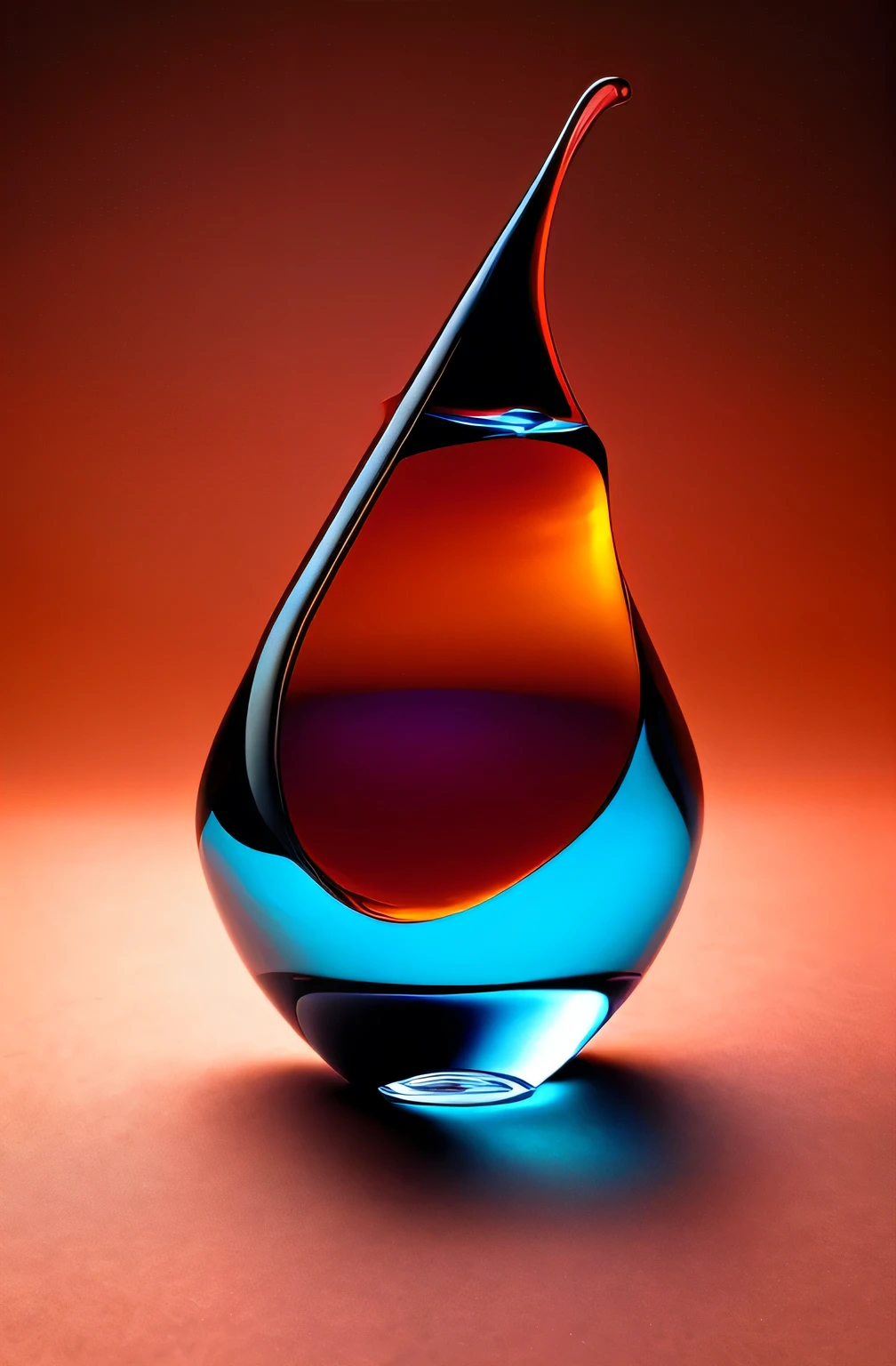 surreal glass shape, liquid glass, chromatic aberration, broken prism, refraction, light caustics, detailed illustration