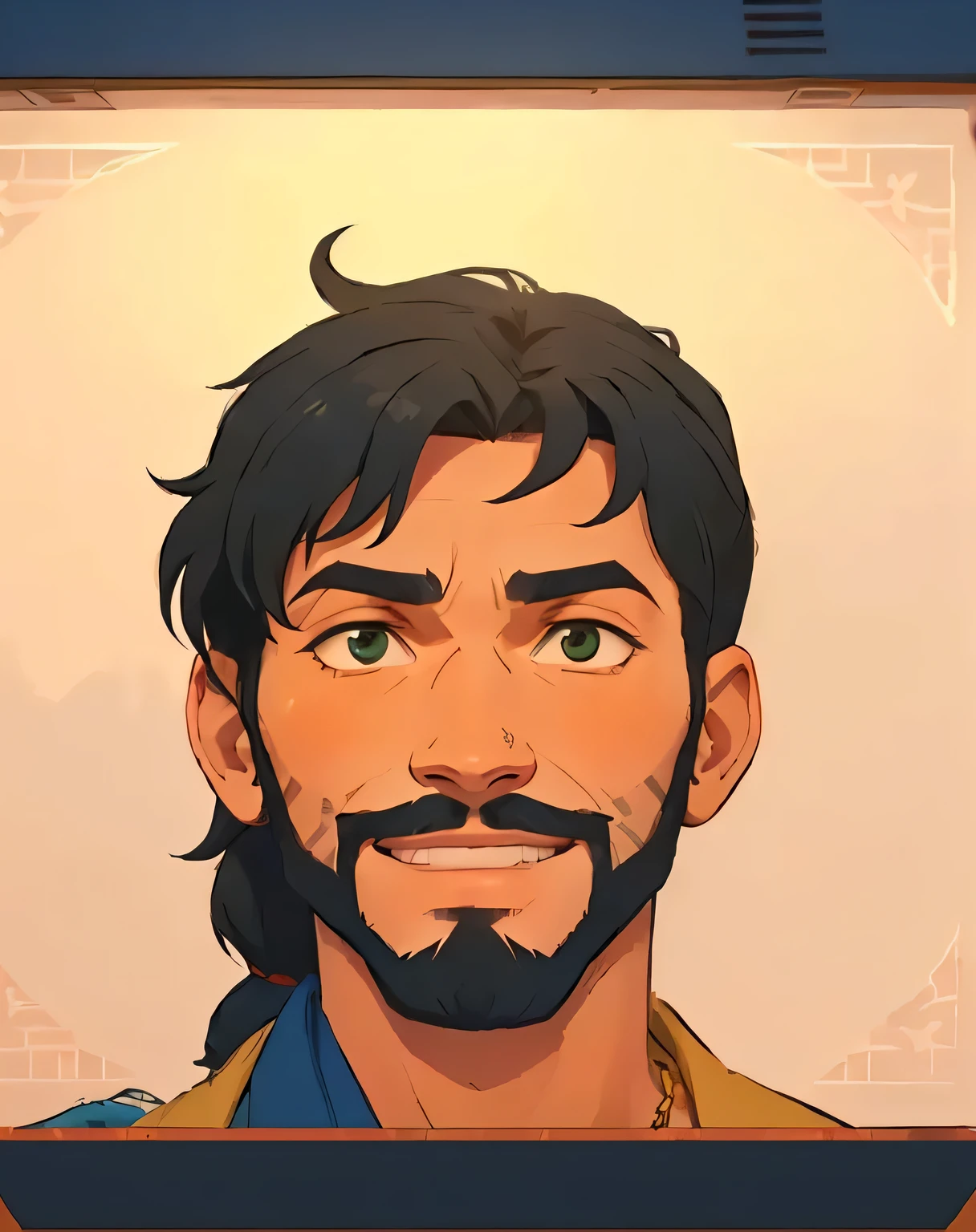 character
Kivi is a small giant - about 7' 2". He has long, thick black hair, and a thick beard, though his face is young. He has tanned skin from living outdoors. His eyes are yellow/gold, and he has a very serious look to him. He has a lot of scars, and has a more square face. He often has twigs, moss, plants, leaves, and other forest debris in his hair, and often keeps it up and/or in one braid. He has a plant companion, a living vine with leaves. He has a scar from his left cheekbone down to his left collarbone. He has a few moles and sunspots on his skin. He is strong, wears a vest and no shirt, mostly.