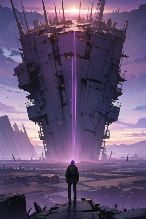 highest quality、Desolate Earth、wreckage、Purple Sky、Surrealism